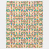 Tribal Batik - Perzik Roze en Turquoise Fleece Deken (Voorkant)