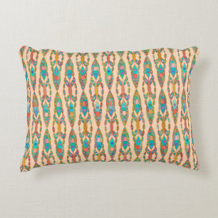 Tribal Batik - Perzikroze en Turquoise Decoratief Kussen