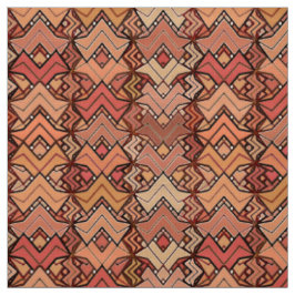 Tribal Batik Print, bruin, roest en aardtoonen Stof