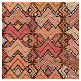 Tribal Batik Print, bruin, roest en aardtoonen Stof