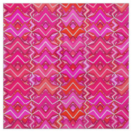 Tribal Batik Print, Fuchsia, Coral Pink en Red Stof