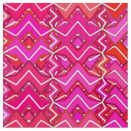 Tribal Batik Print, Fuchsia, Coral Pink en Red Stof