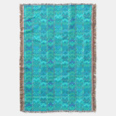 Tribal Batik Print, Turquoise, Aqua en Seafoam Deken (Voorkant Verticaal)