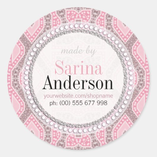 Tribal Batik Roze Patroon gemaakt door Labels Stic (Voorkant)