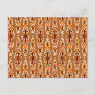 Tribal Batik - Rust, Terracotta en Beige Briefkaart