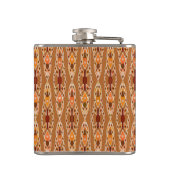 Tribal Batik - Rust, Terracotta en Beige Heupfles (Achterkant)