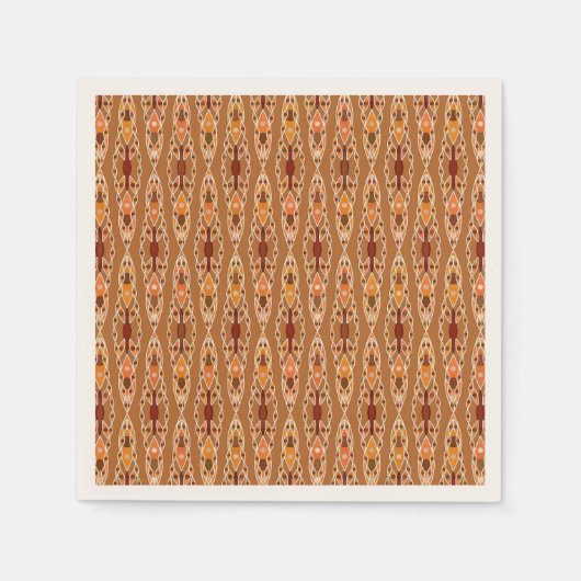 Tribal Batik - Rust, Terracotta en Beige Servetten (Voorkant)
