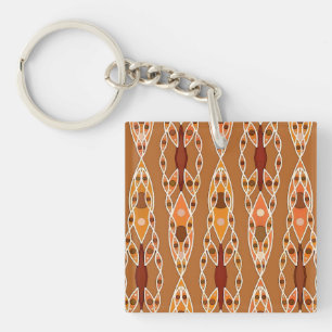 Tribal Batik - Rust, Terracotta en Beige Sleutelhanger