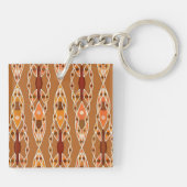 Tribal Batik - Rust, Terracotta en Beige Sleutelhanger (Achterkant)