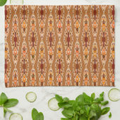Tribal Batik - Rust, Terracotta en Beige Theedoek (Gevouwen)