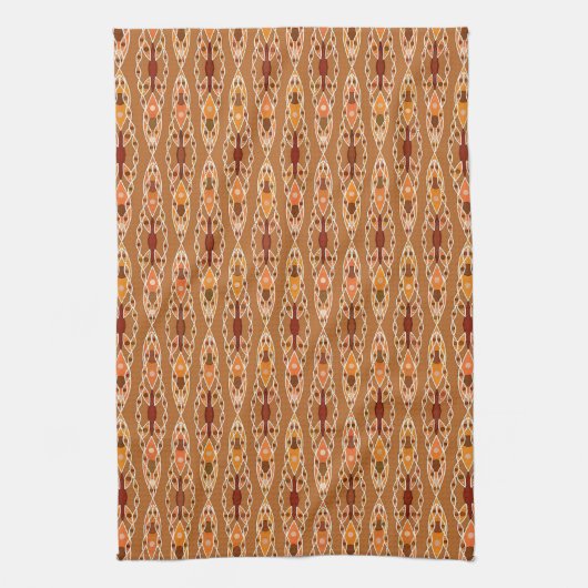 Tribal Batik - Rust, Terracotta en Beige Theedoek (Verticaal)