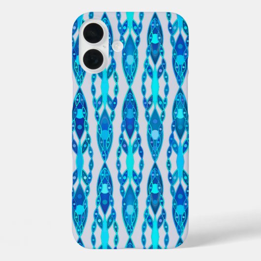 Tribal Batik - saffierblauw en zilver grijs Case-Mate iPhone Case (Achterkant)