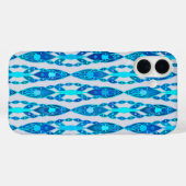 Tribal Batik - saffierblauw en zilver grijs Case-Mate iPhone Case (Achterkant (horizontaal))