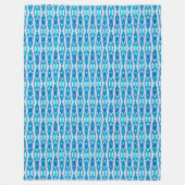 Tribal Batik - Sapphire Blue en Silver Grey Fleece Deken (Voorkant)