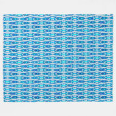Tribal Batik - Sapphire Blue en Silver Grey Fleece Deken (Voorkant (Horizontaal))
