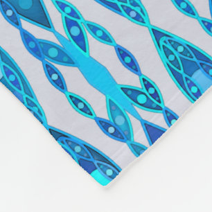 Tribal Batik - Sapphire Blue en Silver Grey Fleece Deken