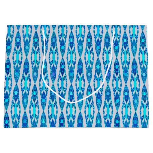 Tribal Batik - Sapphire Blue en Silver Grey Groot Cadeauzakje (Voorkant)