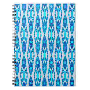 Tribal Batik - Sapphire Blue en Silver Grey Notitieboek
