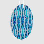 Tribal Batik - Sapphire Blue en Silver Grey Ornament (voorkant)