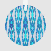 Tribal Batik - Sapphire Blue en Silver Grey Ornament (achterkant)