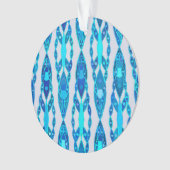 Tribal Batik - Sapphire Blue en Silver Grey Ornament (voorkant)