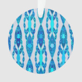 Tribal Batik - Sapphire Blue en Silver Grey Ornament (voorkant)