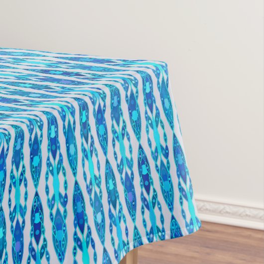 Tribal Batik - Sapphire Blue en Silver Grey Tafelkleed (Voorbeeld)