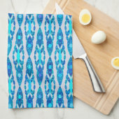 Tribal Batik - Sapphire Blue en Silver Grey Theedoek (Quarter Fold)