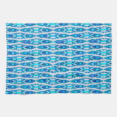 Tribal Batik - Sapphire Blue en Silver Grey Theedoek (Horizontaal)