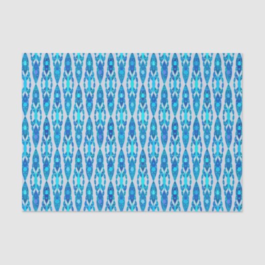 Tribal Batik - Sapphire Blue en Silver Grey Tissuepapier (Voorkant)