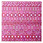 Tribal Batik - schaduwen van roze en Bourgogne Tegeltje (Voorkant)