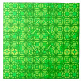 Tribal Batik - schaduwen van smaragdgroen Tegeltje (Voorkant)