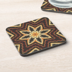 Tribal Batik Star Flower Bier Onderzetter