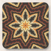 Tribal Batik Star Flower Bier Onderzetter (Voorkant)