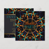 Tribal Batik Star verjaardagsfeest uitnodiging (Voorkant / Achterkant)