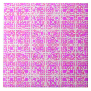 Tribal Batik - tinten roze en orchidee Tegeltje