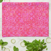 Tribal Batik - tinten roze fuchsia Theedoek (Gevouwen)