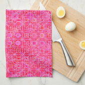Tribal Batik - tinten roze fuchsia Theedoek (Quarter Fold)