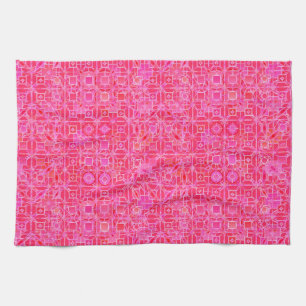 Tribal Batik - tinten roze fuchsia Theedoek