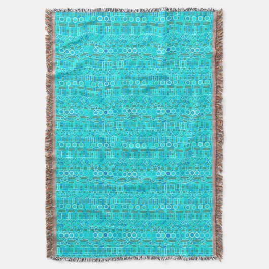 Tribal Batik - turquoise, aqua en grijs Deken (Voorkant Verticaal)
