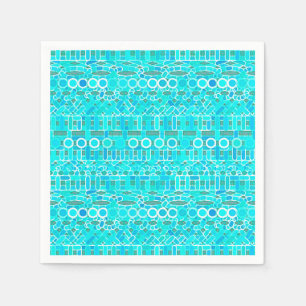 Tribal Batik - turquoise, aqua en grijs Servet