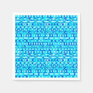 Tribal Batik - turquoise, aqua en kobaltblauw Servet