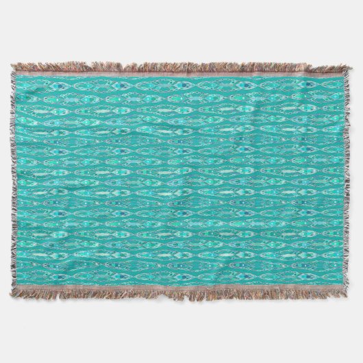 Tribal Batik - Turquoise en Aquamarine Deken (Voorkant)