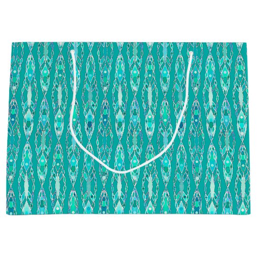 Tribal Batik - Turquoise en Aquamarine Groot Cadeauzakje (Voorkant)
