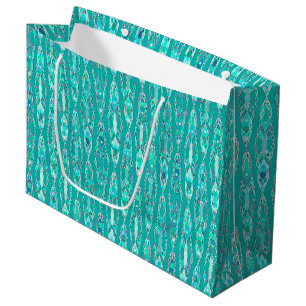 Tribal Batik - Turquoise en Aquamarine Groot Cadeauzakje