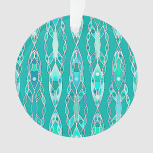 Tribal Batik - Turquoise en Aquamarine Ornament