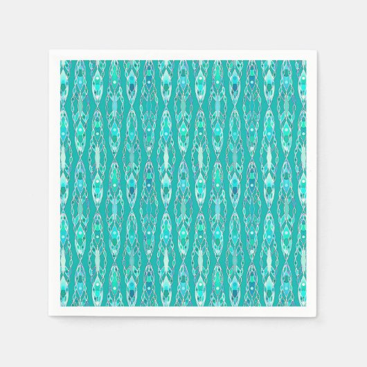 Tribal Batik - Turquoise en Aquamarine Servetten (Voorkant)