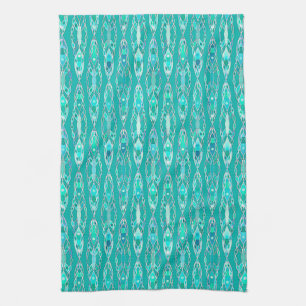 Tribal Batik - Turquoise en Aquamarine Theedoek
