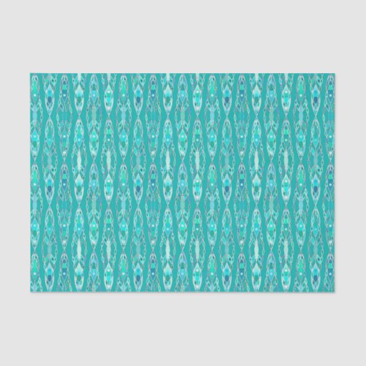 Tribal Batik - Turquoise en Aquamarine Tissuepapier (Voorkant)