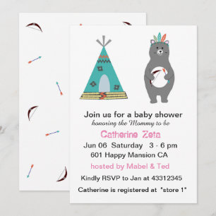 Tribal Beer Baby shower Card Kaart